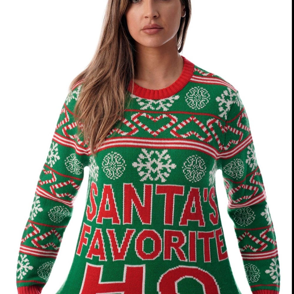 Funny Festive Green and Red Holiday Ugly Christmas Sweater